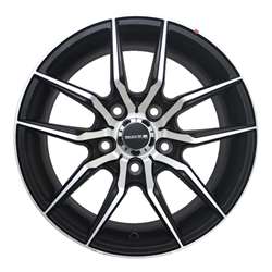 15 Inches Alloy Wheel Onyx MT02G Black Glossy & Polished Metal